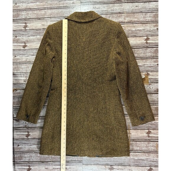 MaxMara Wool Blend tweed Coat jacket size 6 color brown - Picture 6 of 8